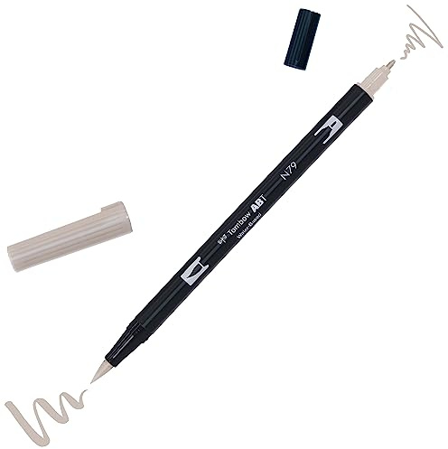 Tombow ABT-N79 Fasermaler Dual Brush Pen mit zwei Spitzen, warm grey 2, 1 Stück (1er Pack)