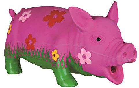 TRIXIE cochon jouet couineur pour chien en latex, 22 cm – jouet de mastication avec son intégré, latex flexible & résistant pour mâcher, jouer & stimuler l'activité