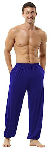 HOEREV Supermjuka Modal Spandex Haremsbyxor För Yoga Och Pilates,KungligBlå,M