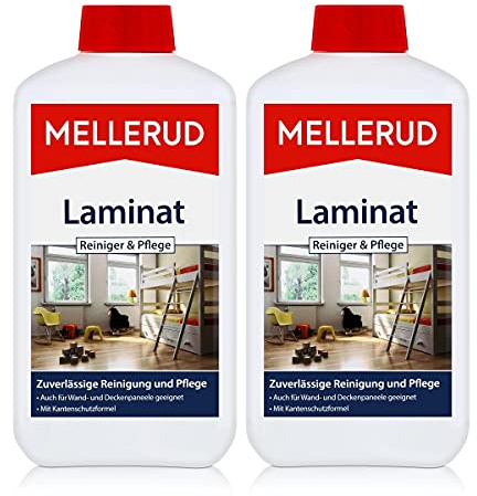 Mellerud Laminat Reiniger & Pflege 1L - Auch für Wand- und Deckenpaneele geeignet - Mit Kantenschutzformel (2er Pack)