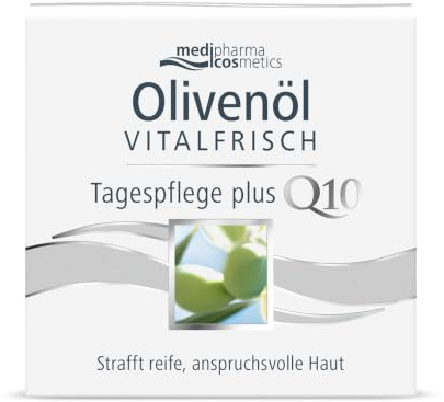 medipharma cosmetics Olivenöl Vitalfrisch Tagespflege plus Q10 50 ml | Reichhaltige Pflege mit Q10 zur besseren Feuchtigkeitsversorgung, strafft reife, anspruchsvolle Haut
