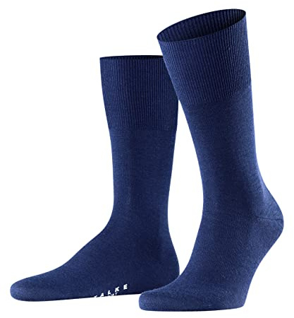FALKE herr Strumpor Airport M So ull bomull enfärgat 1 par, Blå Royal Blue 6000, 41-42