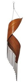 Klangspiel Windspiel Blatt silberne Röhren 80 cm
