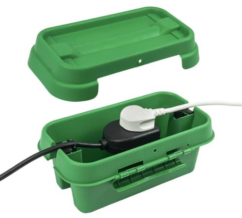 DRiBOX - Scatola di connessione elettrica da esterno resistente alle intemperie IP55, per luci di Natale, timer, cavi di prolunga, bobine e trasformatori (Piccolo, Verde)