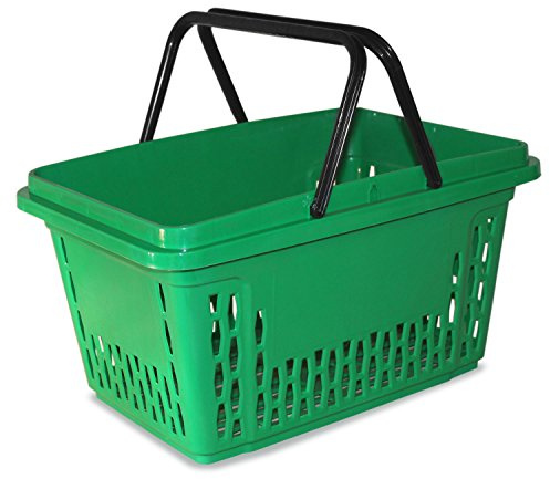 GERSO Einkaufskörbe aus Kunststoff mit 2 Bügeln 40 Liter Polypropylen bunte Farbauswahl (1, grün)