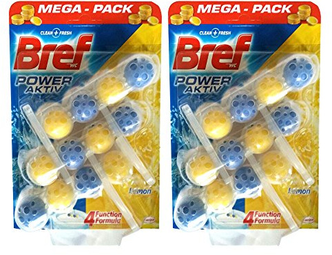 Henkel Bref WC Toilet Cleaner 4function Formula Power Aktiv Leomon(6 count) by Bref
