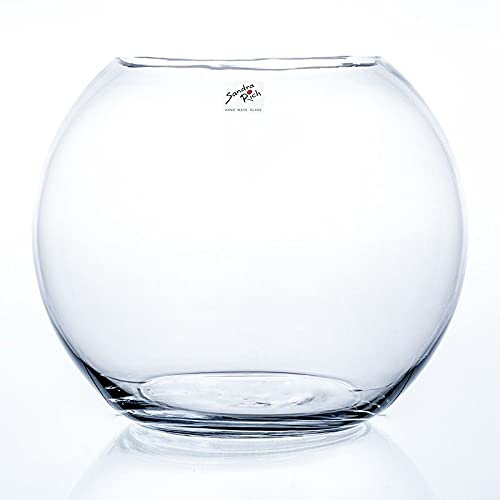 Sandra Rich Kugelvase, Glaskugel Globe H. 24,5cm D. 30cm Glas transparent