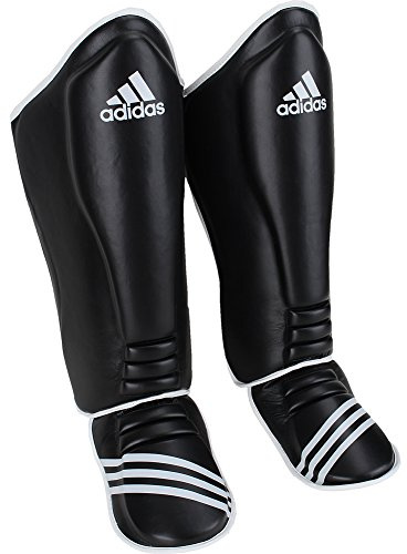 adidas Schienbeinschutz Grappling Shin-n-step, black/white trim, L/XL, adigss011