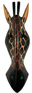Woru Maske Giraffe, wahlweise 30 cm oder 50 cm Länge, Holz-Maske aus Bali, Wandmaske (50 cm)
