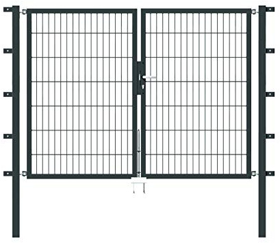 Alberts 648442 Doppeltor Flexo mit Zubehör | verschiedene Breiten und Höhen | anthrazit | Breite 200 cm | Höhe 140 cm