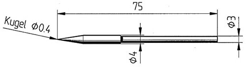 Spitze-Schweißen Form Bleistift Ersa 212 Bd LF Größe 0.4 mm Inhalt 1 Stück.