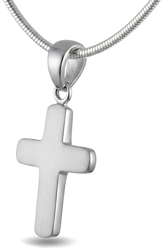Vinani Anhänger kleines Kreuz mattiert mit Schlangenkette 40 cm Sterling Silber 925 Kette Italien AKD-S40
