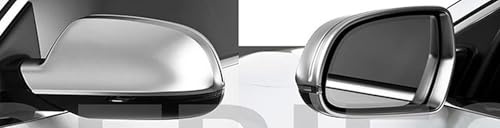 Aluminium Look Design Spiegel Abdeckung Kappe Gehäuse Links+Rechts Set