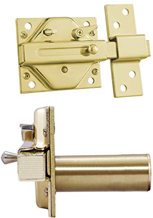 IFAM Cerrojo Modelo CS88, Palanca de Acero, Cilindro 50mm Longitud, Máxima Seguridad Para Puertas, Fácilidad de Montaje, Llave Exterior, Color Latón