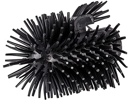 WENKO Ersatzbürstenkopf mit Randreiniger für WC-Garnituren Silikon Ø 7,5 cm - Ersatz-Toilettenbürste, Silikon, 7.5 x 9.3 x 7.5 cm, Schwarz, 9.3 x 7.5 x 7.5 cm