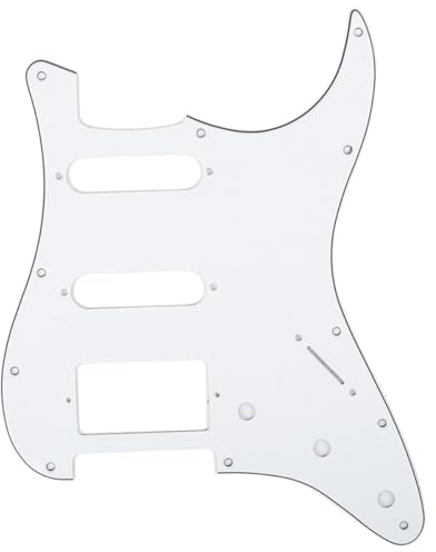 Musiclily Pro 11 Löcher HSS ST Schlagbrett Pickguard 3-lagig Weiß | für Fender American/Mexican Standard Strat Modern Style E-Gitarre