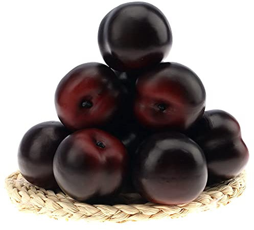 Gresorth 8pcs Artificial Realistic Brin Plum Fake Fruit for Home Party Festival Decoration Play Food Toy Photography Props