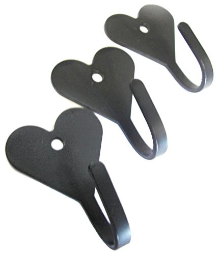 Wrought Iron Hook-Heart Shaped-Lot of 3-Hand Made