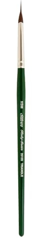 Silver Brush Limited 2515S Ruby Satin Pointed Triangle Brush, Bristle Brushes for Fluid and Flow Acrylics, Size Extra Small, Short Handle