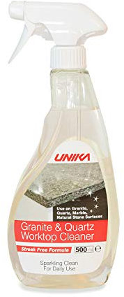 UNIKA Granite and Quartz Worktop Cleaner Spray 500ml – Daily Non-Abrasive Surface Cleaner for Kitchen, Marble, Natural Stone – Biodegradable & High Gloss Finish