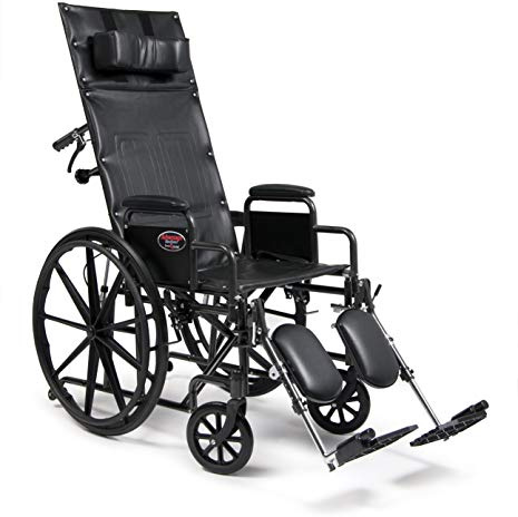 Everest & Jennings Advantage Reclining Wheelchair for Adults & Seniors, 18 Seat, High Back
