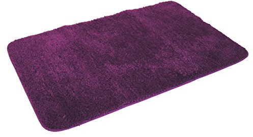 Mesana Kinzler J-10008/101 hochwertige Mikrofaser Badematte Uni, 80x150 cm, flusenfrei, pflegeleicht, aubergine