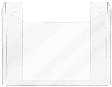Extra Large Brochure Holder 13.75” Wide Clear Acrylic Wall Mount Display Rack for Newspapers Patient Charts Catalogs or Large Printed Literature Includes Hanging Hardware by Marketing Holders