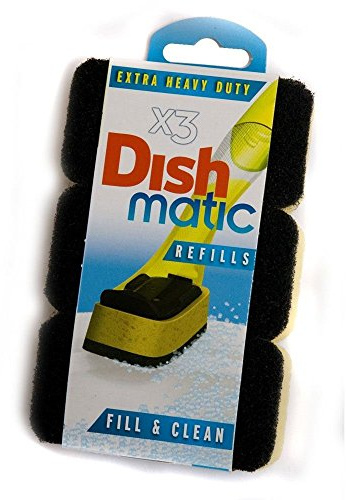 Dishmatic 6 Schwämme für Bürstenköpfe, für besonders hartnäckigen Schmutz, Schwarz, von Caraselle