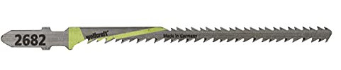 wolfcraft 2 Stichsägeblätter HCS - 2682000 - T-Schaft - Kurvenschnitt - beidseitige Verzahnung für Holz - Radien und Formen - Made in Germany