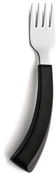 Amefa SELECT 3001 - Forchetta per destrimani con ispessimento del manico, in acciaio inox 18/10, posate nere, aiuto alimentare per anziani, posate quotidiane, antiruggine e lavabile in lavastoviglie