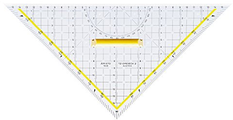gEOtec tZ Zeichendreieck Technisches Zeichenwinkel aus Plexiglas®® 325 mm (transparent)