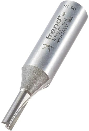 Trend Straight Two Flute Router Cutter, 1/2 in Shank, 5mm, Tungsten Carbide | Ideal For Precision Routing In Hardwood And Softwood, With A 1/2 In Shank And 5mm Cut Diameter, 3/1X1/2TC