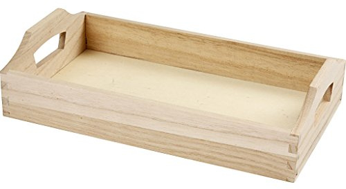 Creativ 575300 Serviertablett aus Holz, mit Griffen, 30 x 17 x 5 cm, 1 Stück