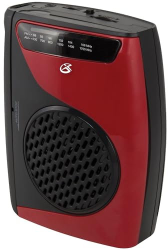 GPX Reproductor de Casete portátil, 3.54 x 1.57 x 4.72 Pulgadas, Requiere 2 Pilas AA, no Incluidas, Rojo/Negro (CAS337B)