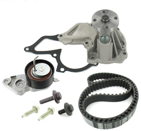 SKF Wasserpumpe und Zahnriemensatz mit Dichtungen VKMC 04222 Höhe 171 mm Länge 271 mm Breite 142 mm – OE-Qualität | Kompatibel mit: FORD FIESTA IV, FIESTA Kasten/Großraumlimousine, FIESTA V, FOCUS C-MAX, FOCUS I, FOCUS I Kasten/Kombi