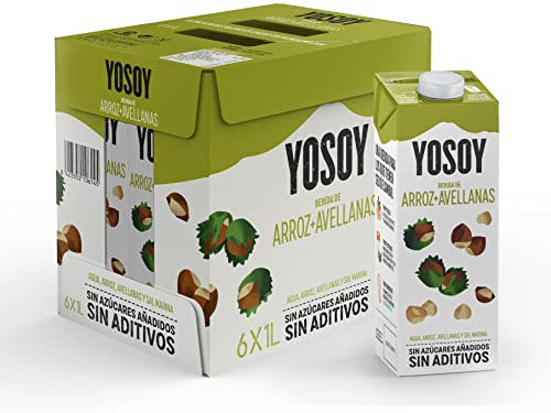 YOSOY - Bebida de Arroz con Avellanas, Caja de 6 x 1L