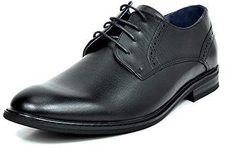 Bruno Marc klassiska Oxfords formella finskor brogues Derbys för affärer, bröllop och fest, Svart, 43 EU
