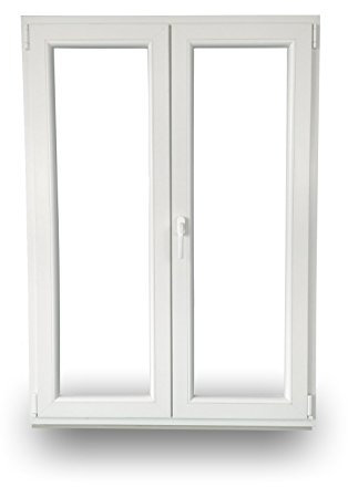Doppelfenster 2-flg. - Stulp (ohne Pfosten) - BxH 150x100 cm - weiß - Dreh- & Kippfunktion - 3-fach-Verglasung - Anschlag links