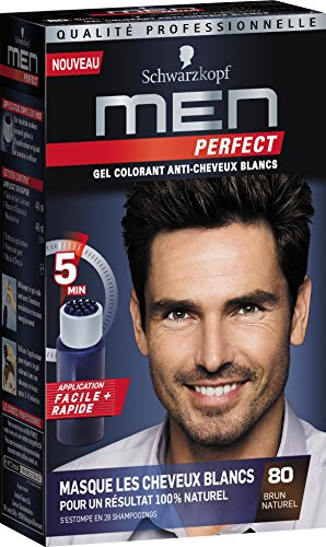 Schwarzkopf Men Perfect Anti-Grau Tönungs-Gel, 80 Natur Schwarzbraun