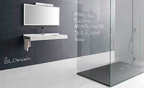 Ducha de suelo 180 x 90 mineral fundido – ducha a ras de 90 x 180 – se puede acortar de fábrica