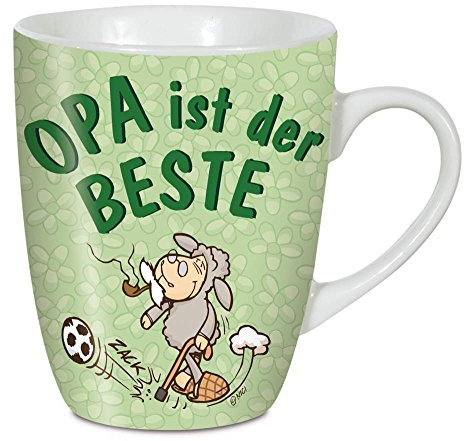 Nici Tasse Opa ist der BESTE - Kaffeebecher für den besten Großvater der Welt, bunt, 8 x 10 cm Füllvolumen 310 ml (gefüllt bis ca. 1 cm unter den Rand), Grün, 29043