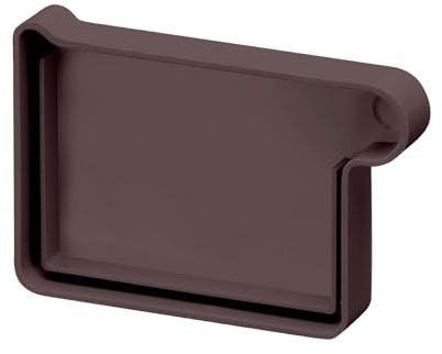 INEFA Gutter end Cap, Box Gutter, Right 68mm Dark Brown PVC | Gutter base for gutter square, box gutter end piece, gutter end cap, rain gutter end cap, gutter cap