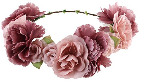 ULTNICE - Diadema de flores para dama de honor, corona de flores boho, guirnalda floral para el pelo, accesorios para bodas, fiestas creativas.