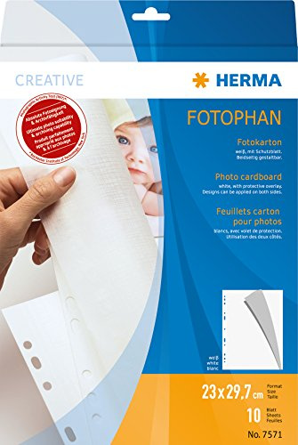 HERMA 7571 230 x 297 mm Cartón 1pieza(s) - Protector (230 x 297 mm, Color blanco, Cartón, Retrato, 1 pieza(s))