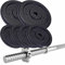 ScSPORTS® Langhantel Set - 18/28/40/50 kg, inkl. Langhantelstange 30mm, 120/160cm, Gewichte, Gusseisen, Sternverschluss - Langhantelset, Hantelset (50 kg (4 x 10 + 2 x 5))