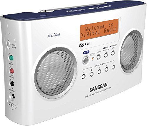 Sangean DPR 26 BT Radio/Radio-réveil MP3, Blanc