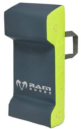 Ram Rugby Double Wedge Hit Shield - Contact Pad - Tackle Shield - Club Quality - Industrial-Grade Water-Resistant PVC - UK Made - Sizes Large & Medium – Suitable for Seniors & Juniors