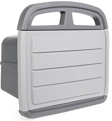 Wand Schlauchhalter mit Staufach - 35 x 32 cm - Gartenschlauch Halter aus Kunststoff - Garten Schlauch Wandhalterung für 45 m