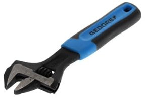 GEDORE Einmaulschlüssel verstellbar, Spannweite 20 mm (25/32 Zoll), Einstellskala, phosphatiert, Kunststoffgriff 60 S 6 JP