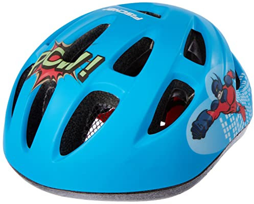 FISCHER Fahrradhelm für Kinder, Radhelm, verschiedene Größen, hohe Sicherheit, mit Beleuchtung, Comic, S/M, 86115